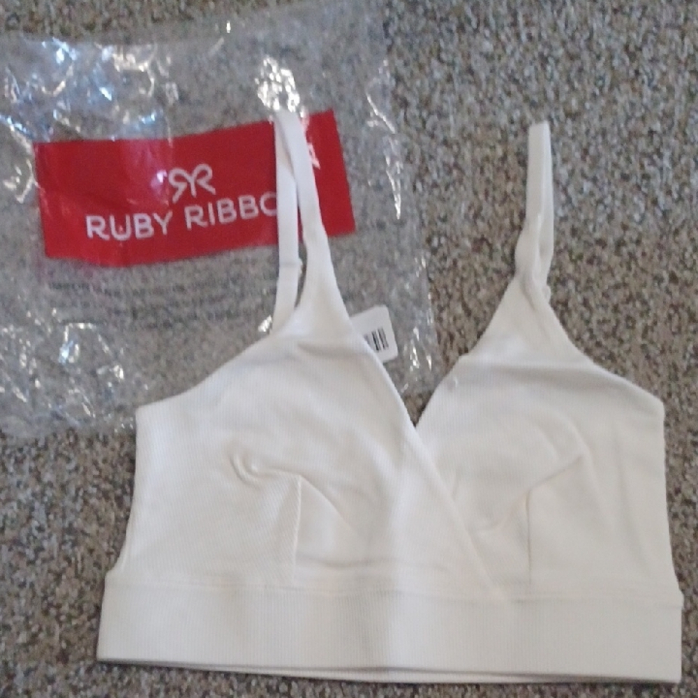 Ruby Ribbon Cream Bralette